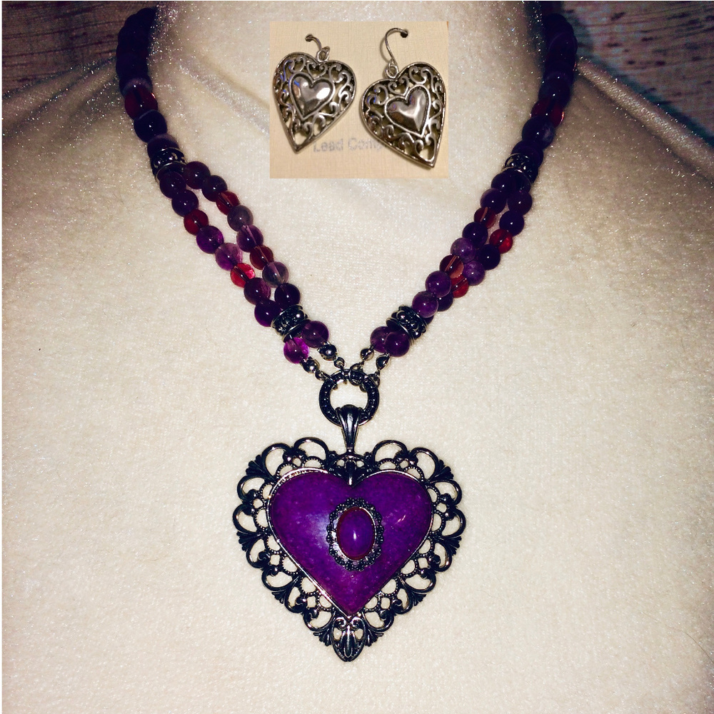 Purple Dolomite (Mountain Jade) Semi-Precious Set